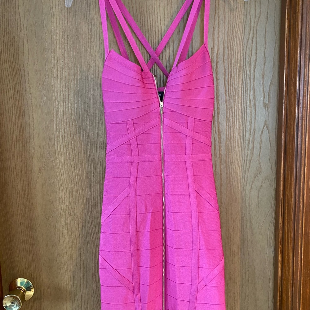 Bebe, Rose Violet Bodycon Dress, Size Small